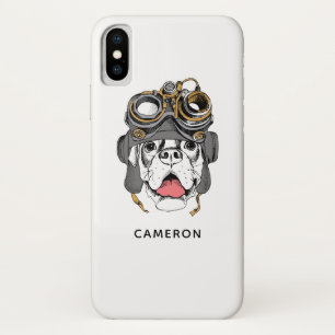 Steampunk Boxer   Add Your Name iPhone X Case