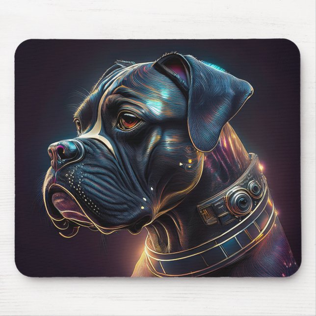 Steampunk Boxer Dog Mouse Pad (Front)