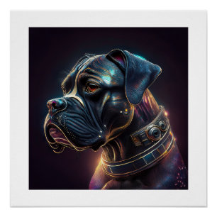 Steampunk Boxer Dog Poster