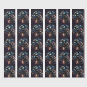 Steampunk Boxer Dog Wrapping Paper