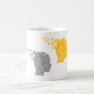 Steampunk Brain Power Cogwheel Heads Coffee Mug