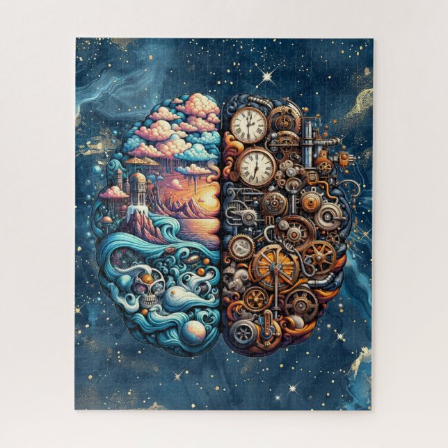 Steampunk Brainstorming Puzzle (Vertical)