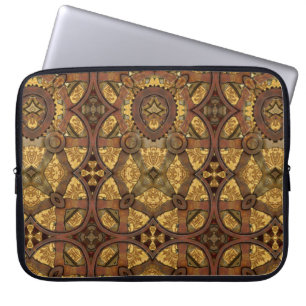 Steampunk Brass and Copper Gears Laptop Sleeve