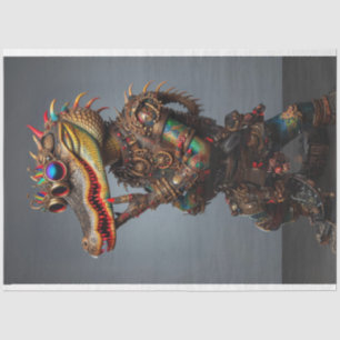 Steampunk Brightly Coloured Alligator Decoupage Tissue Paper