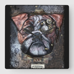 Steampunk British Bulldog Clock