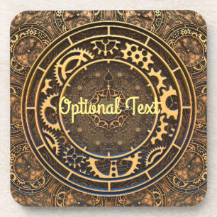 Steampunk Bronze Gears Filigree   Coaster