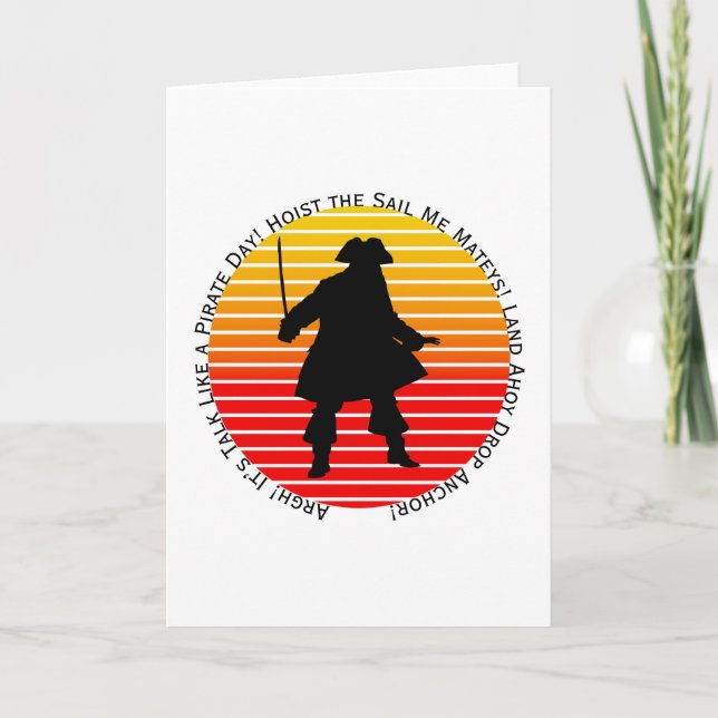 Steampunk Buccaneers Talk Like a Pirate Day Argh! Card (Front)