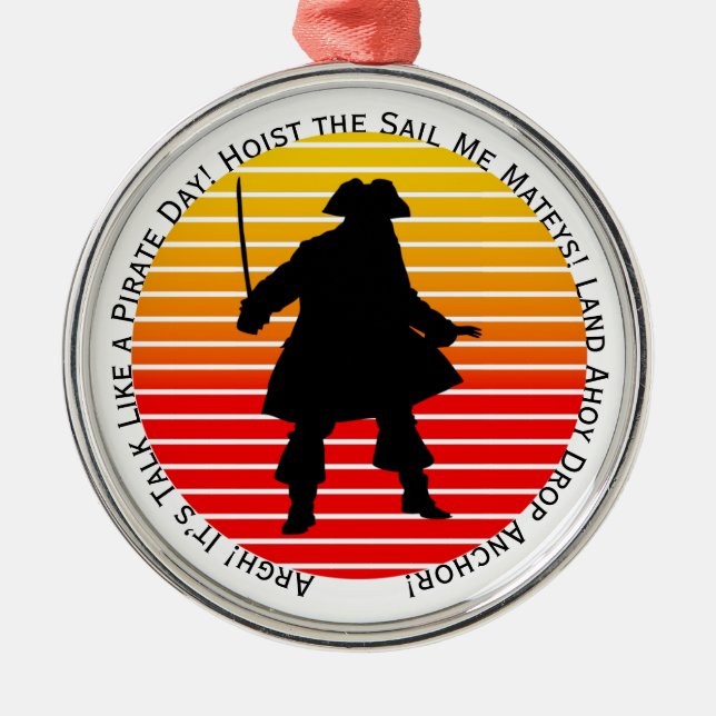 Steampunk Buccaneers Talk Like a Pirate Day Argh! Metal Ornament (Front)