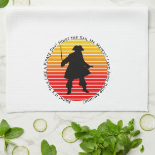 Steampunk Buccaneers Talk Like a Pirate Day Argh! Tea Towel