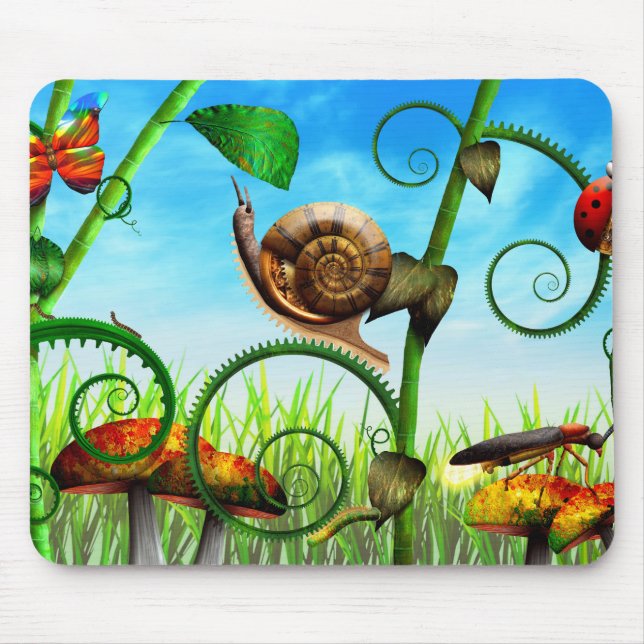 Steampunk - Bugs - Evolution take time Mouse Pad (Front)
