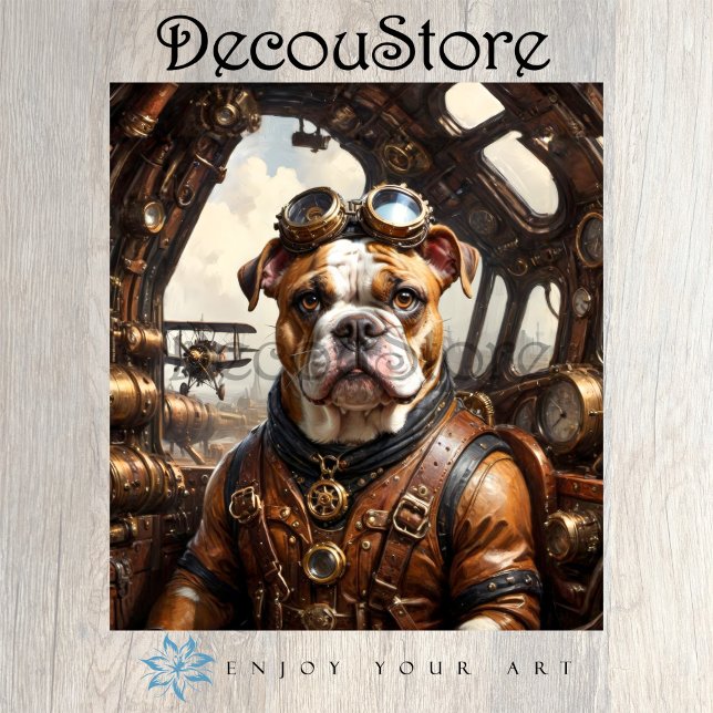 Steampunk Bulldog Decoupage Tissue Paper (Creator Uploaded)