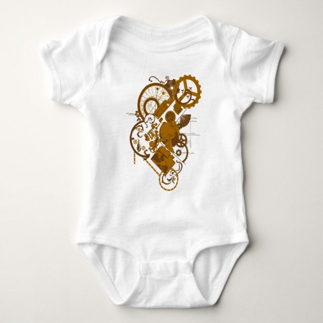 Steampunk Bunny Baby Bodysuit (Front)