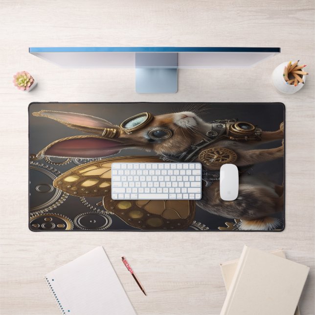 Steampunk Bunny Desk Mat (Office 1)