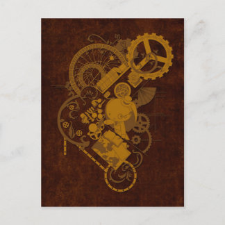 Steampunk Bunny Postcard