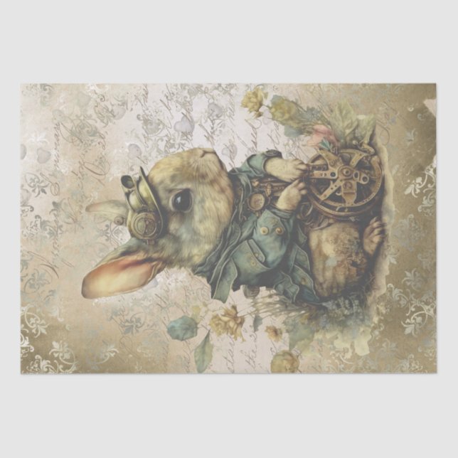 Steampunk Bunny Rabbit Tissue Paper (Front)