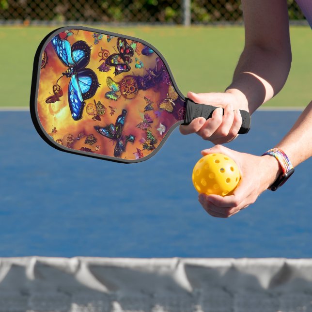 Steampunk Butterflies Pattern Pickleball Paddle (Insitu)