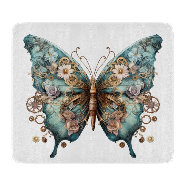 Steampunk Butterfly Cutting Board, Butterfly Board (Front)