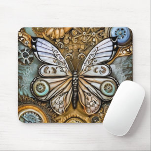 Steampunk Butterfly Mouse Pad