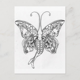 Steampunk Butterfly Postcard