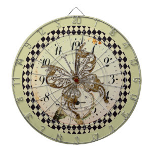 Steampunk Butterfly Round Dartboard