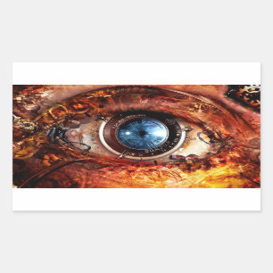 Steampunk Camera Eye Rectangular Sticker