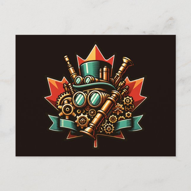 Steampunk Canada Day Postcard (Front)