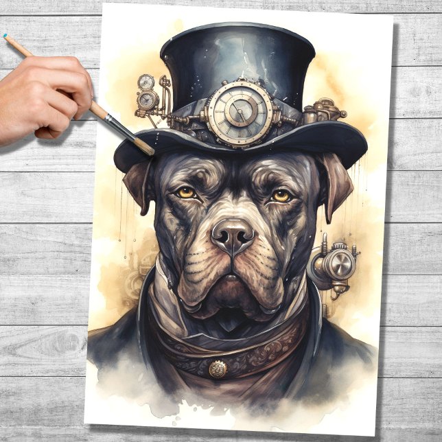 Steampunk Cane Corso 2 Decoupage Paper (Creator Uploaded)