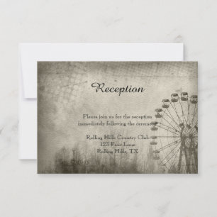 Steampunk Carnival Top Hat Wedding Reception Invitation