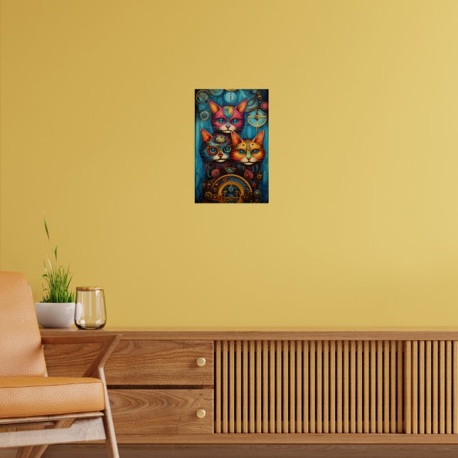 Steampunk cat 19 of 21 poster (Living Room 2)