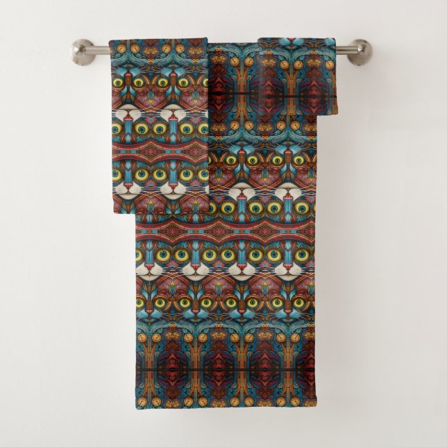 Steampunk cat 21 of 21 bath towel set (Insitu)