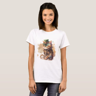 Steampunk Cat Adorable and Cute T-Shirt