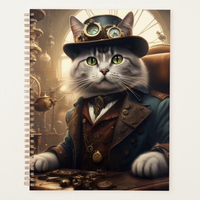 Steampunk Cat and Dog Planner (Front)