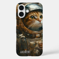 Steampunk cat astronaut personalised