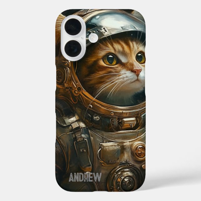 Steampunk cat astronaut personalised  Case-Mate iPhone case (Back)