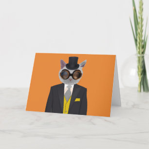 STEAMPUNK CAT BIRTHDAY GREETING CARDS