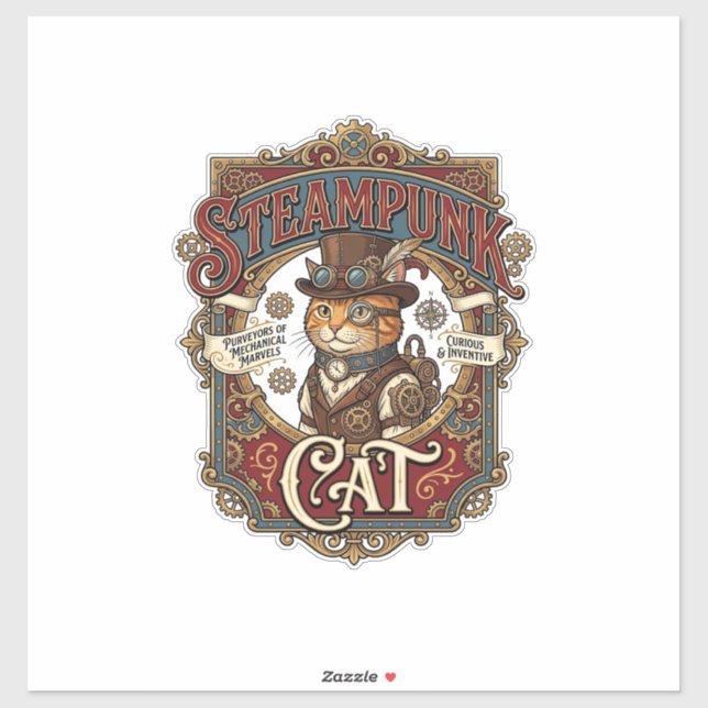 Steampunk Cat Cat Steampunk Vintage (Sheet)