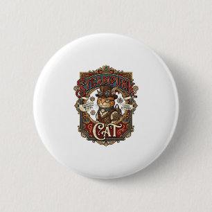 Steampunk Cat Cat Steampunk Vintage 6 Cm Round Badge