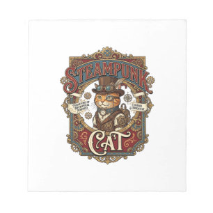 Steampunk Cat Cat Steampunk Vintage Notepad