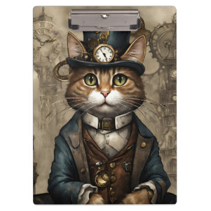 Steampunk Cat Clipboard