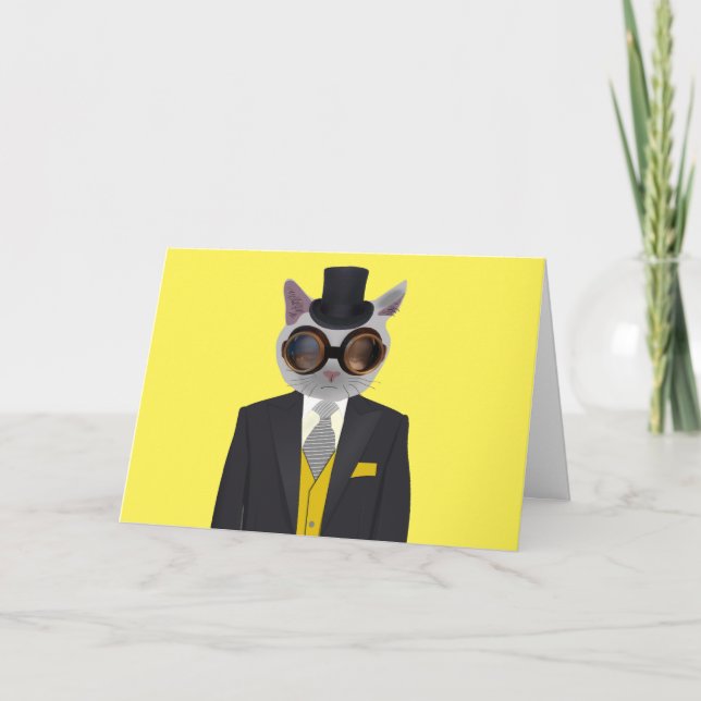 STEAMPUNK CAT GREETING CARDS (Front)
