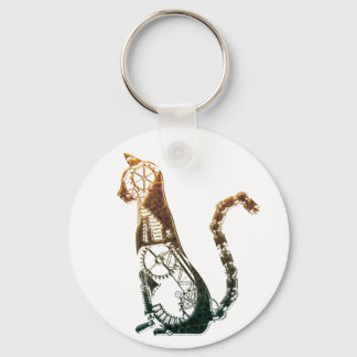 Steampunk cat keychain