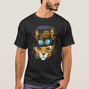 Steampunk Cat Mediaeval Mechanical Victorian Cute T-Shirt