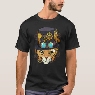 Steampunk Cat Mediaeval Mechanical Victorian Cute T-Shirt