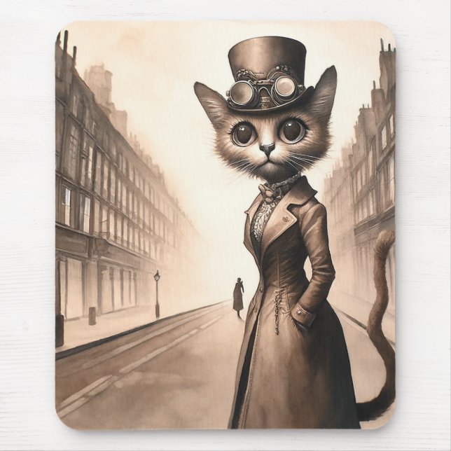 Steampunk Cat Mousepad (Front)