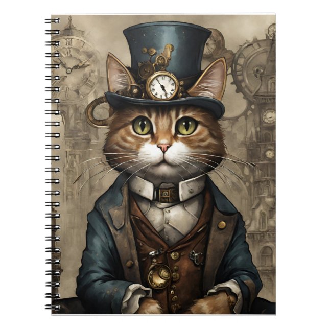Steampunk Cat Notebook (Front)