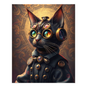Steampunk Cat Photo Print