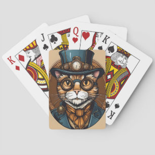 STEAMPUNK CAT playing cards