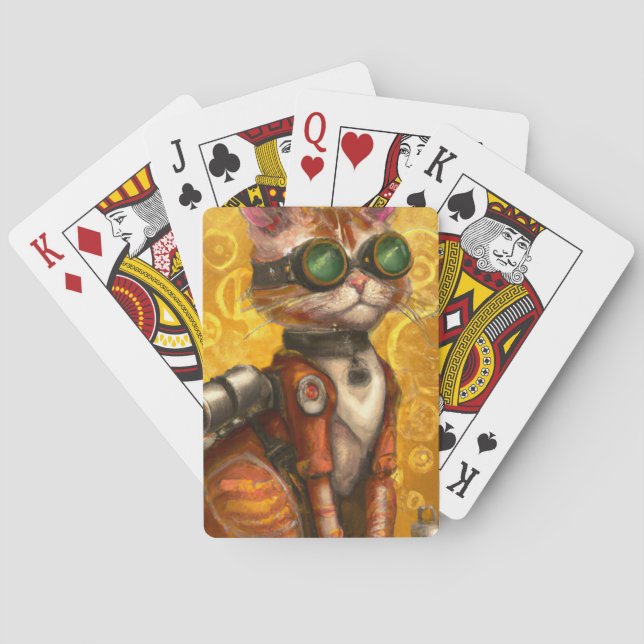 Steampunk cat playing cards (Back)