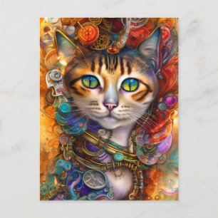 Steampunk Cat  Postcard