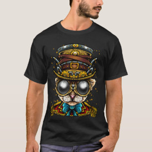 Steampunk Cat Retro Art Goth Gothic Punk Animal De T-Shirt